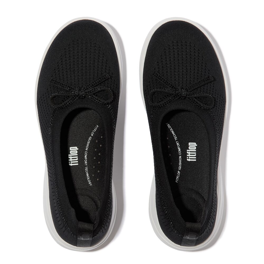 Fit Flop Super-Q Bow Crystal Trim Ballet Flats סניקרס פיט פלופ לנשים