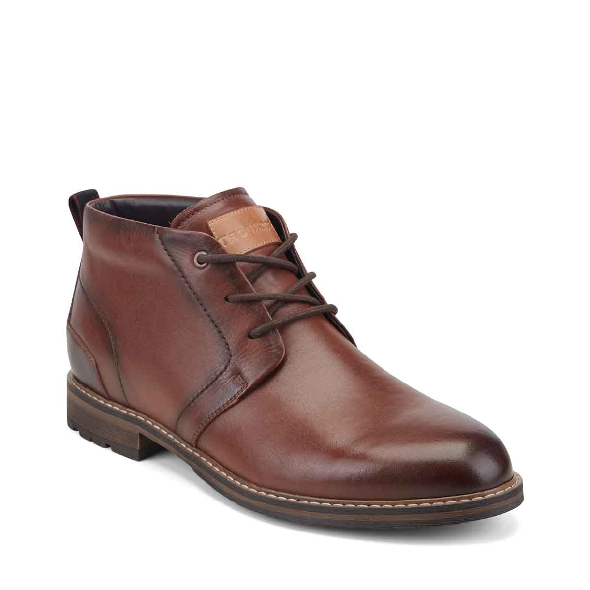 Rockport Men's Tolan Lace-Up Leather Chukka Boots Brown מגפי רוקפורט לגברים