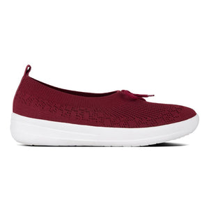 Fit Flop Uberknit Slip-On Ballerina With Bow Berry נעלי פיט פלופ