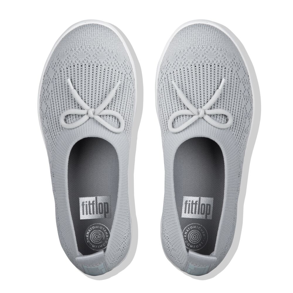 Fit Flop Uberknit Slip-On Ballerina With Bow Pearl נעלי פיט פלופ