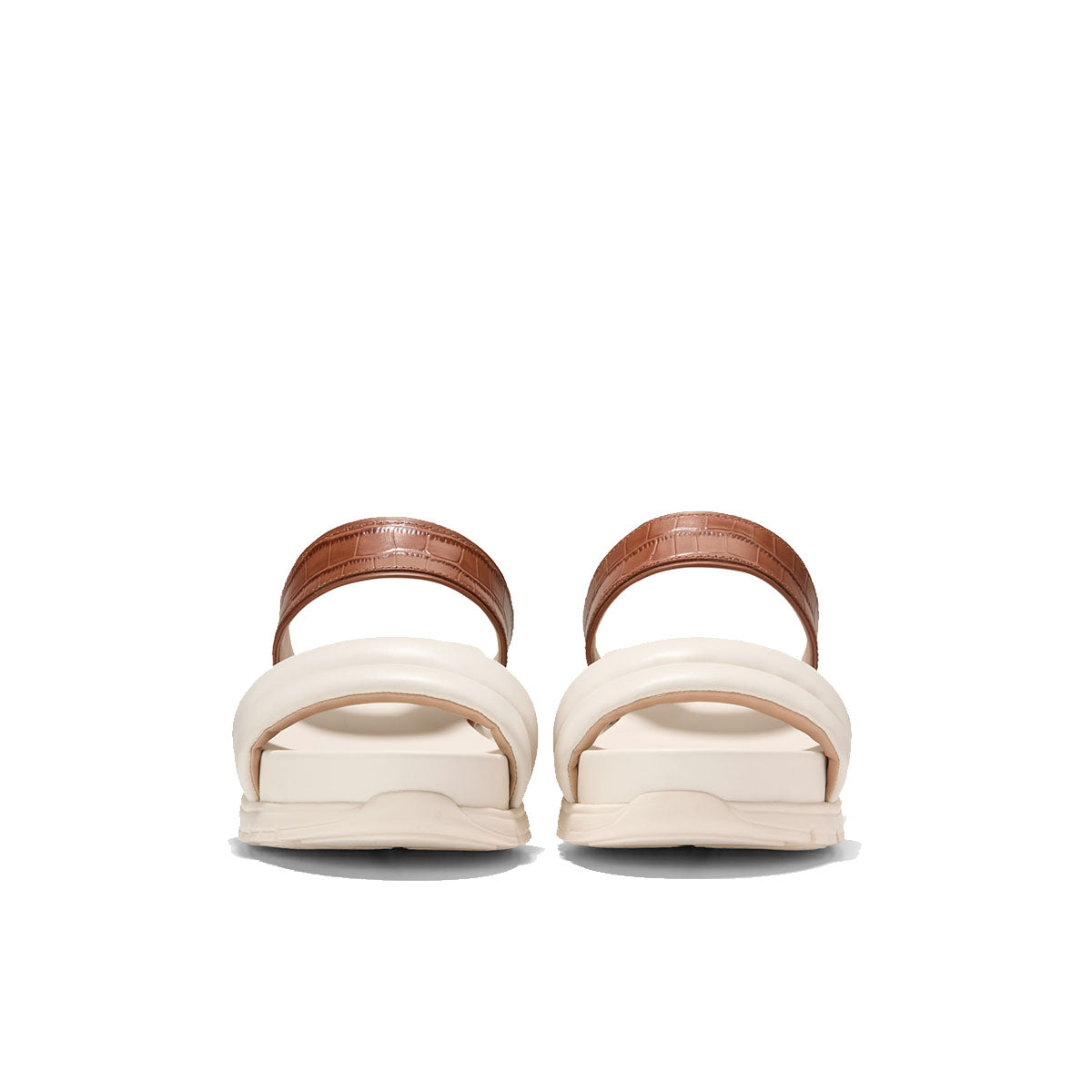 Cole Haan Zerogrand Double Band Slide Sandals k Cuoio Croc Print Gold Metallic Ivory כפכפי קול האן לנשים