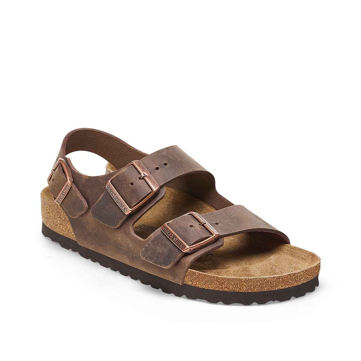 Birkenstock Milano Leather Habana בירקנשטוק סנדלי גברים מילאנו חום
