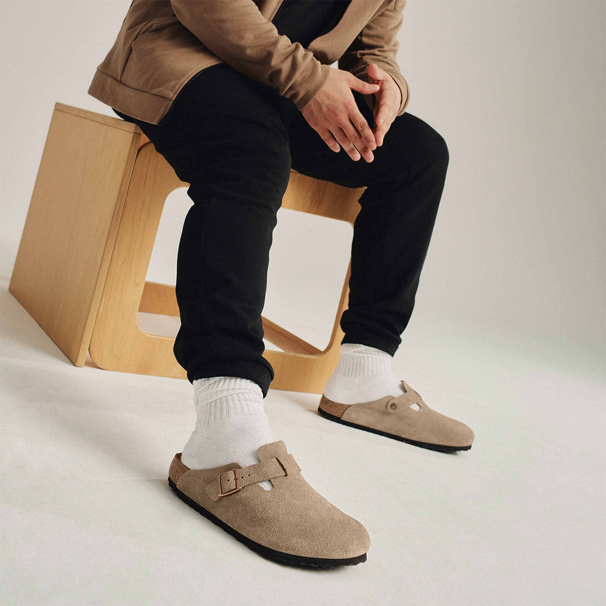 Birkenstock Boston SFB VL Taupe בירקנשטוק כפכפי יוניסקס בוסטון טיופ