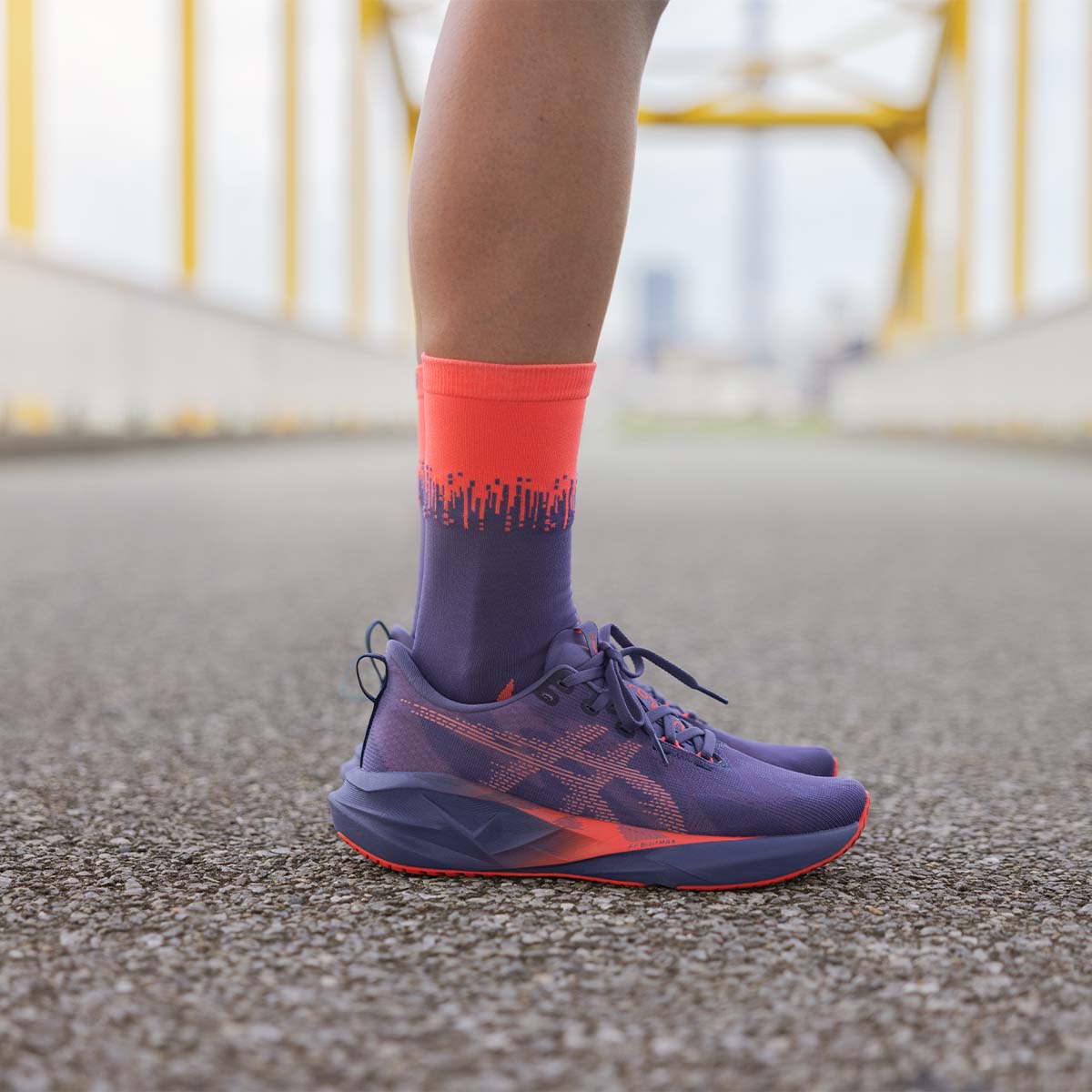 Asics Novablast 5 Women Greyish Purple Coral Reef אסיקס נובהבלאסט לנשים