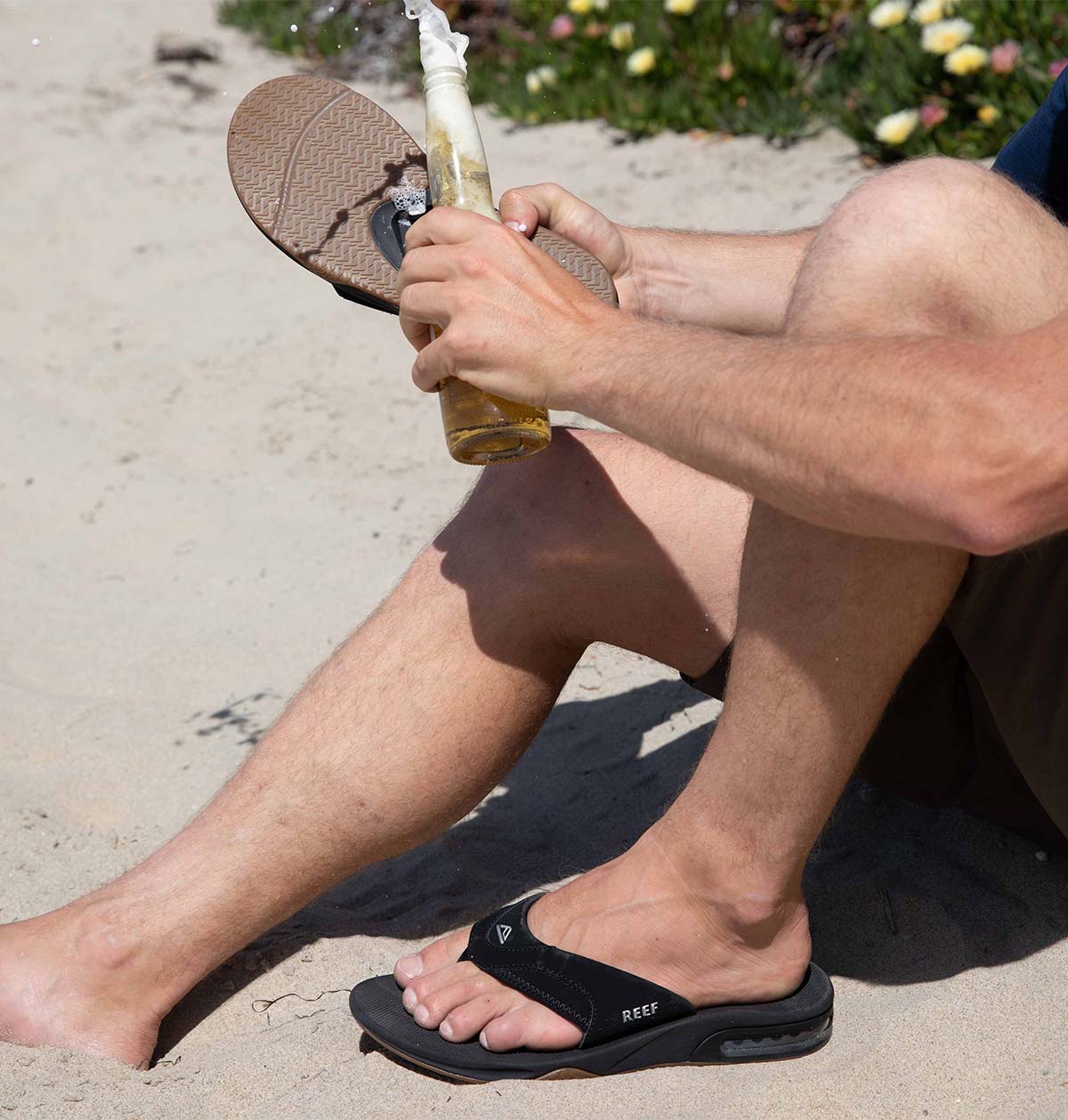 כפכפי גברים ריף שחור Reef Fanning Black Silver