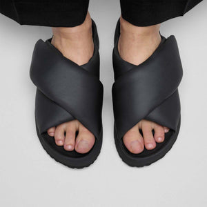 Birkenstock Theda Cross Strap Black Women כפכפי בירקנשטוק תדה שחור לנשים