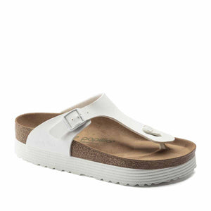 בירקנשטוק כפכפי נשים גיזה לבן Birkenstock Gizeh Grooved Platform White VEG