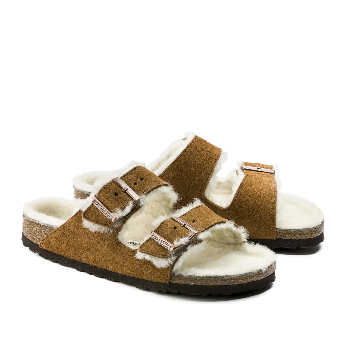 Birkenstock Arizona Sheepskin Mink בירקנשטוק כפכפי אריזונה נשים