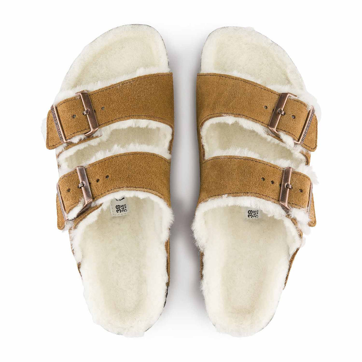 Birkenstock Arizona Sheepskin Mink בירקנשטוק כפכפי אריזונה נשים