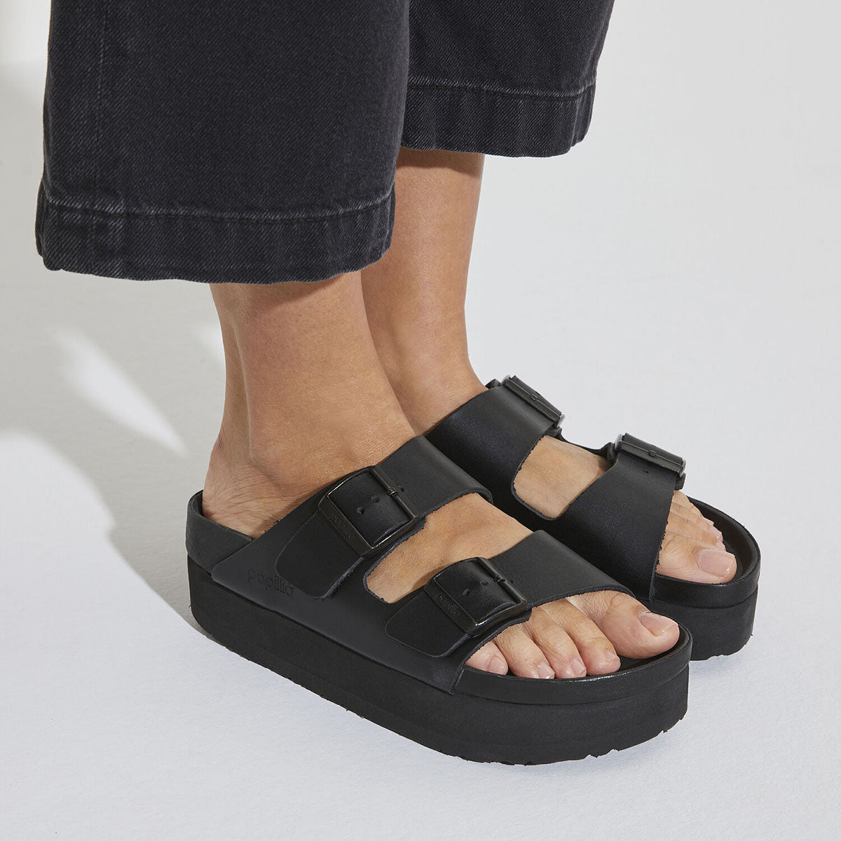 Birkenstock Arizona Platform Exquisite Black בירקנשטוק כפכפי נשים אריזונה שחור