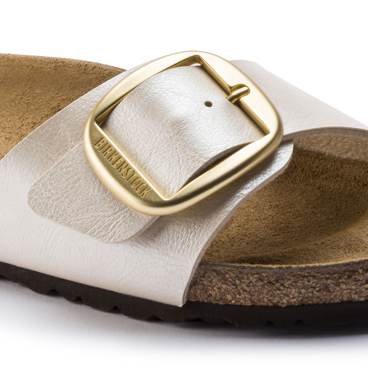 בירקנשטוק כפכפי נשים מדריד אבזם פרל לבן Birkenstock Madrid Big Buckle Pearl White (4520790589514)