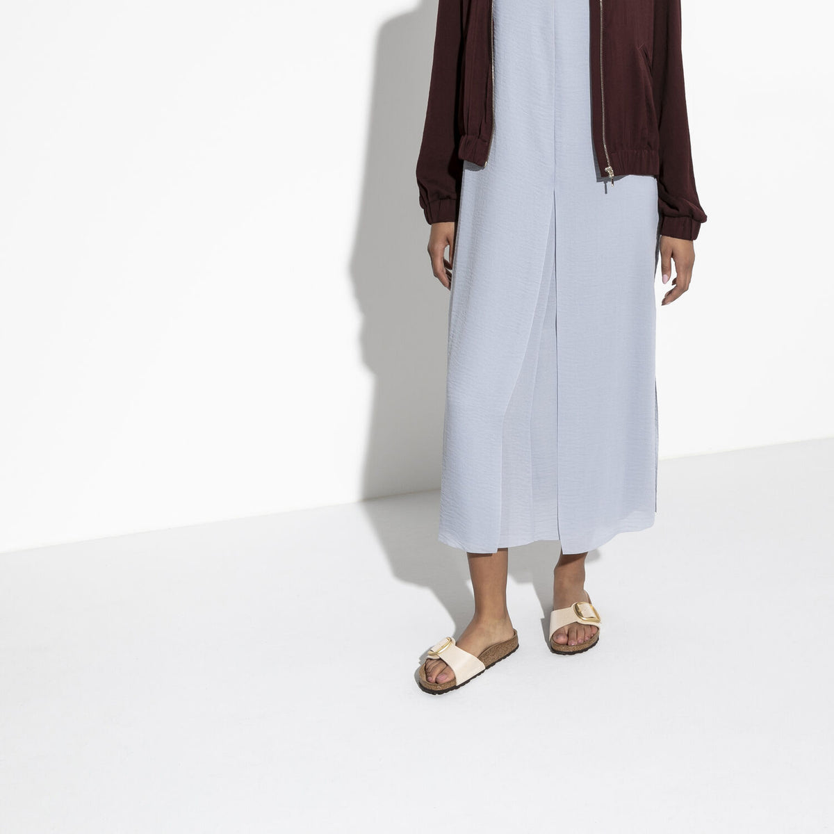 בירקנשטוק כפכפי נשים מדריד אבזם פרל לבן Birkenstock Madrid Big Buckle Pearl White (4520790589514)