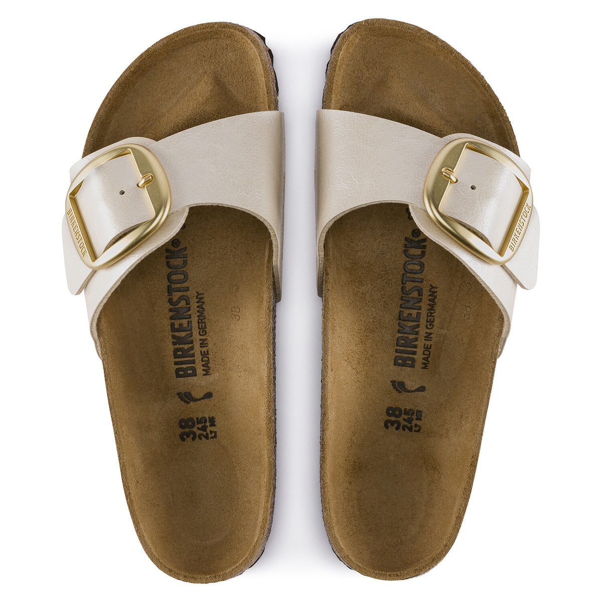 בירקנשטוק כפכפי נשים מדריד אבזם פרל לבן Birkenstock Madrid Big Buckle Pearl White (4520790589514)
