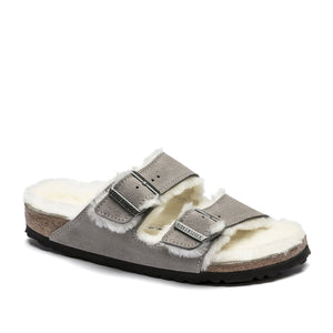 Birkenstock Arizona Fur Stone Coin בירקנשטוק כפכפי אריזונה נשים