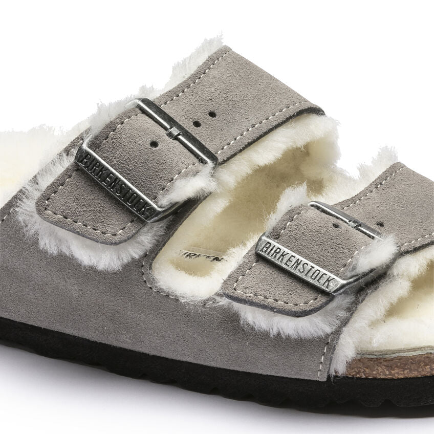 Birkenstock Arizona Fur Stone Coin בירקנשטוק כפכפי אריזונה נשים