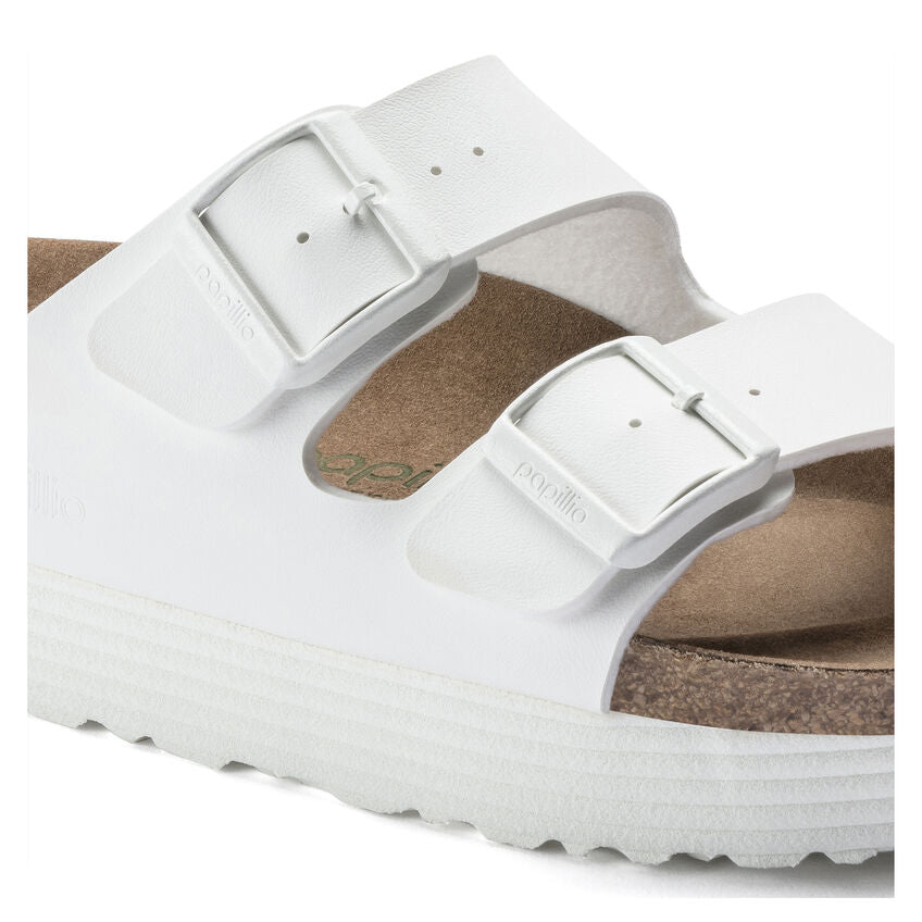 Birkenstock Arizona Grooved White VEG כפכפי בירקנשטוק נשים טבעוני