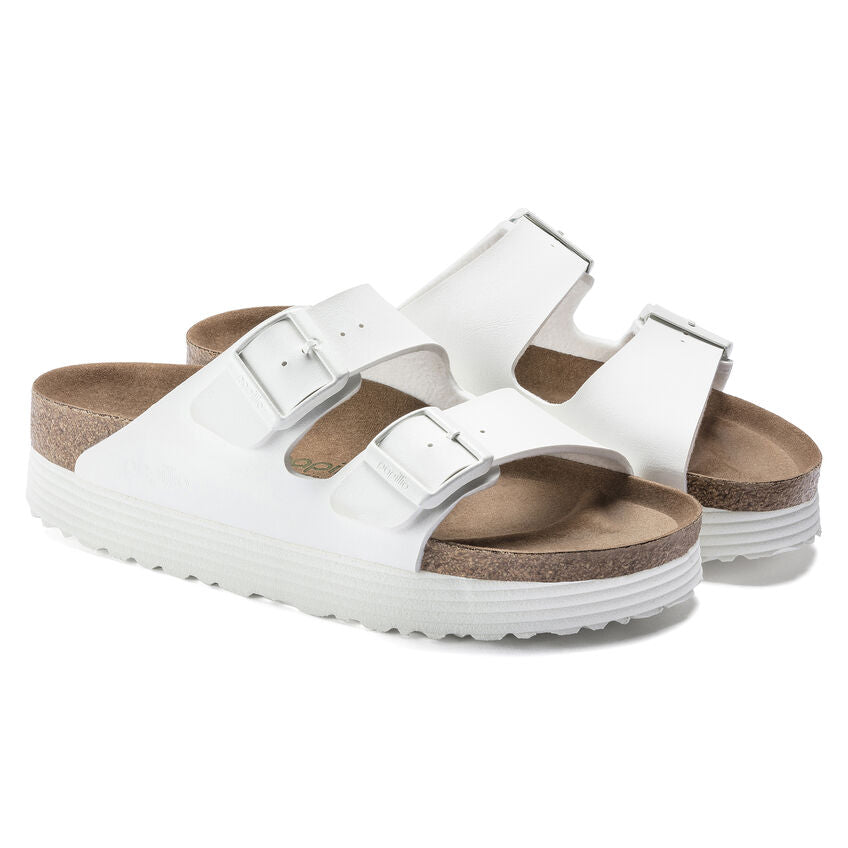 Birkenstock Arizona Grooved White VEG כפכפי בירקנשטוק נשים טבעוני
