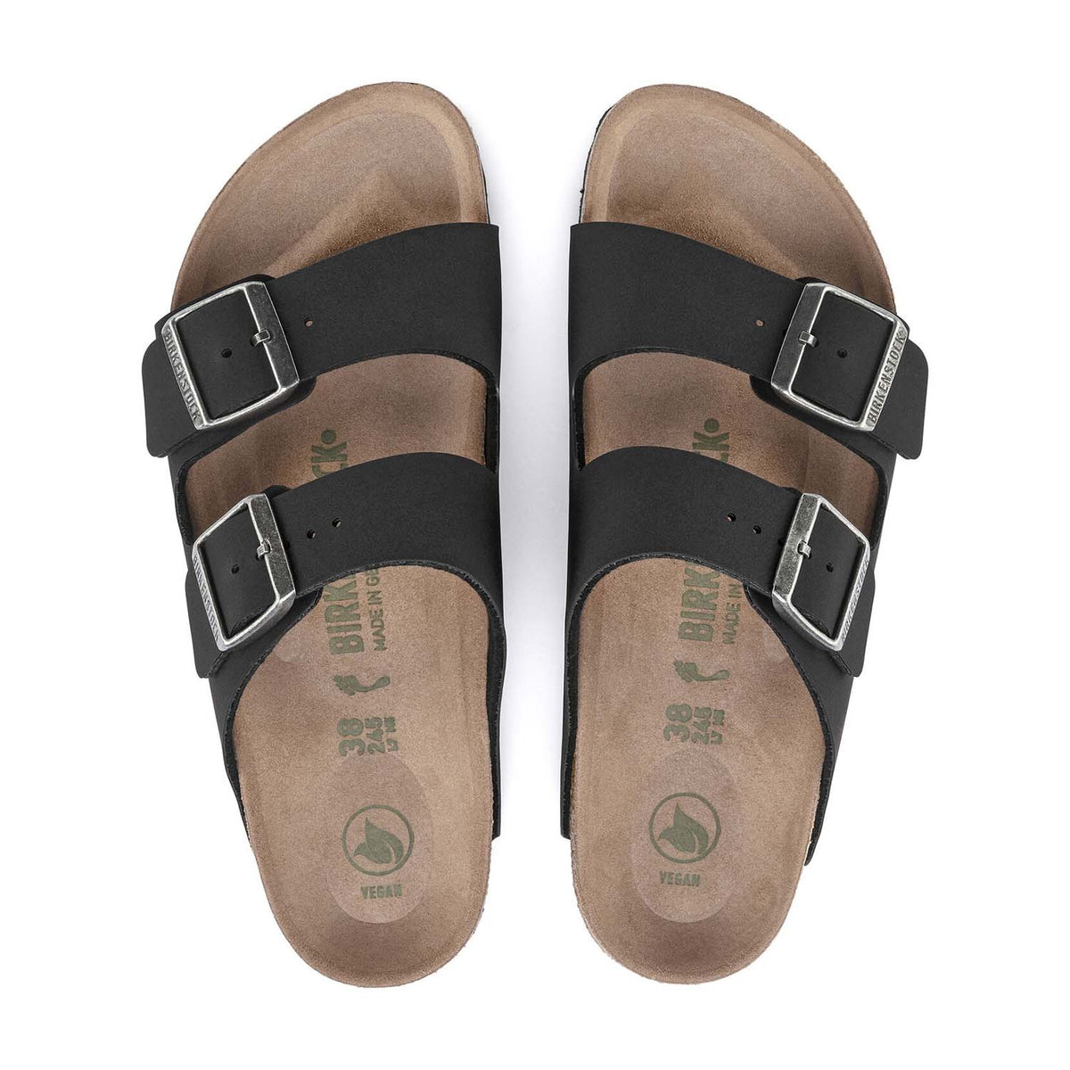 Birkenstock Arizona Black VEG כפכפי בירקנשטוק גברים טבעוני שחור