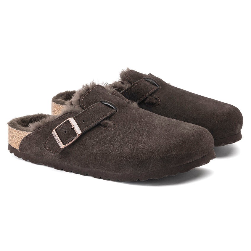 Birkenstock Boston Shearling Fell Mocca כפכפי בוסטון פרווה מוקה