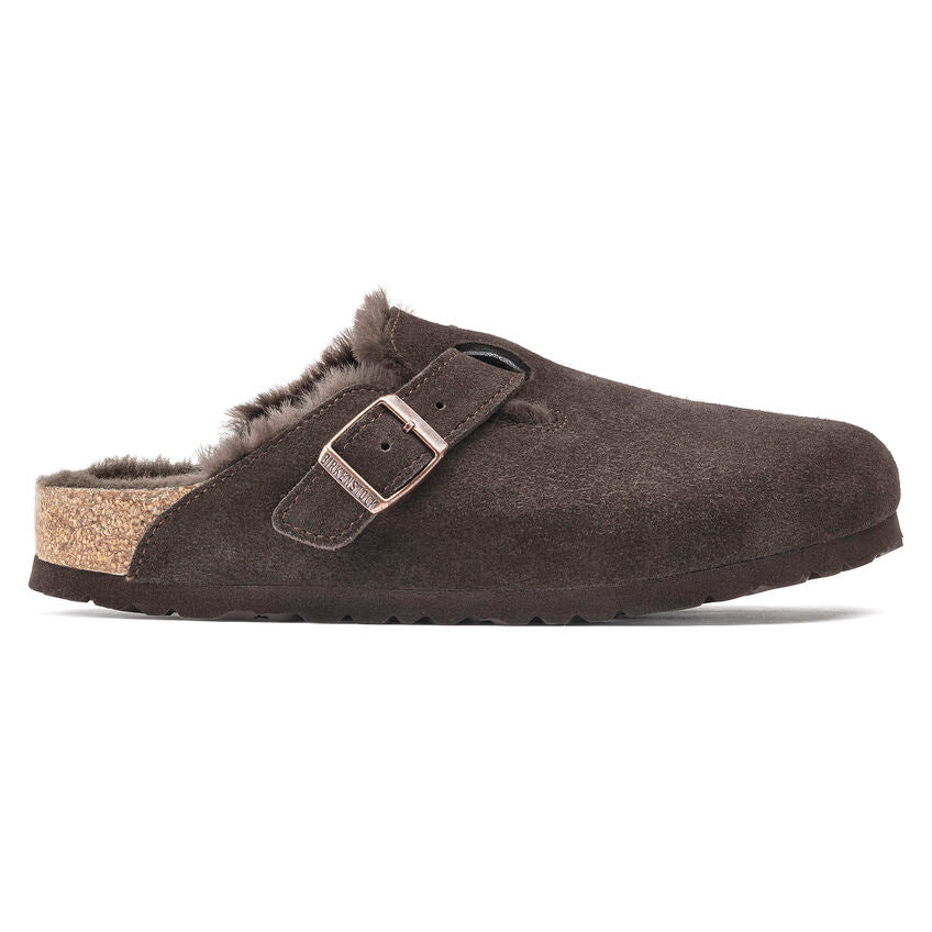 Birkenstock Boston Shearling Fell Mocca כפכפי בוסטון פרווה מוקה