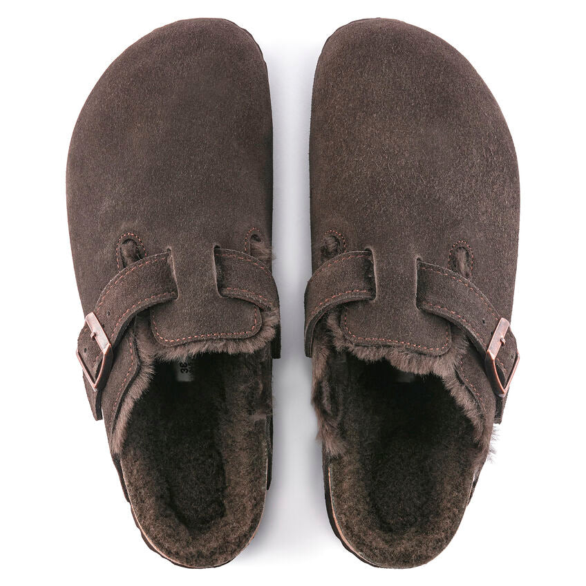 Birkenstock Boston Shearling Fell Mocca כפכפי בוסטון פרווה מוקה