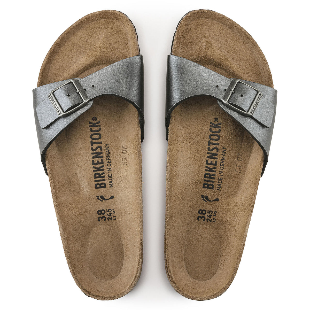 Birkenstock Madrid BS Metallic Black בירקנשטוק כפכפי נשים