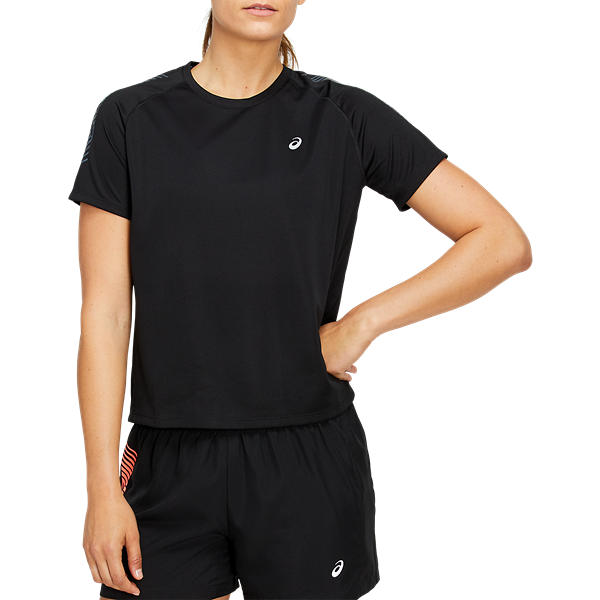 Asics Icon SS Top Black Grey חולצת נשים אסיקס