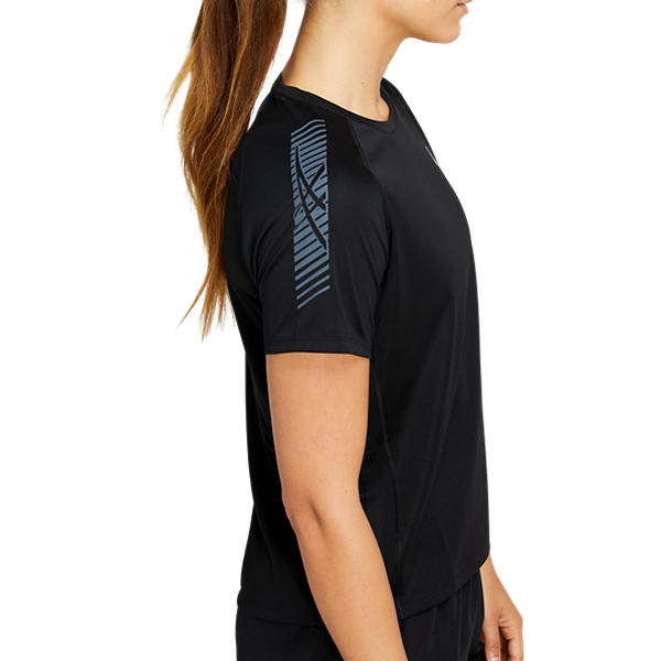 Asics Icon SS Top Black Grey חולצת נשים אסיקס