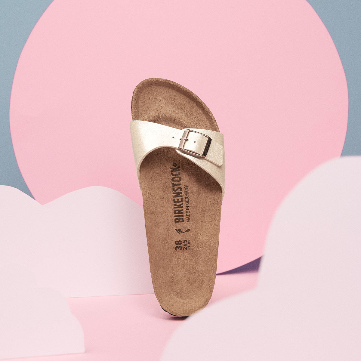 בירקנשטוק - כפכפי נשים Madrid  Graceful Pearl White אנטיק לייס