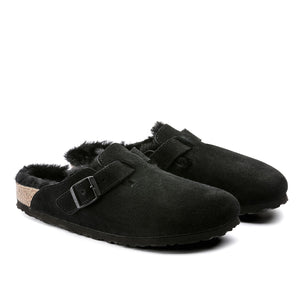 בירקנשטוק כפכפי נשים בוסטון פרווה Birkenstock Boston Fur Black