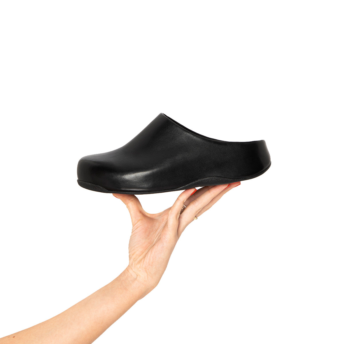 Fit-Flop Shuv Black Leather Women פיט פלופ לוטי שוב שחור נשים