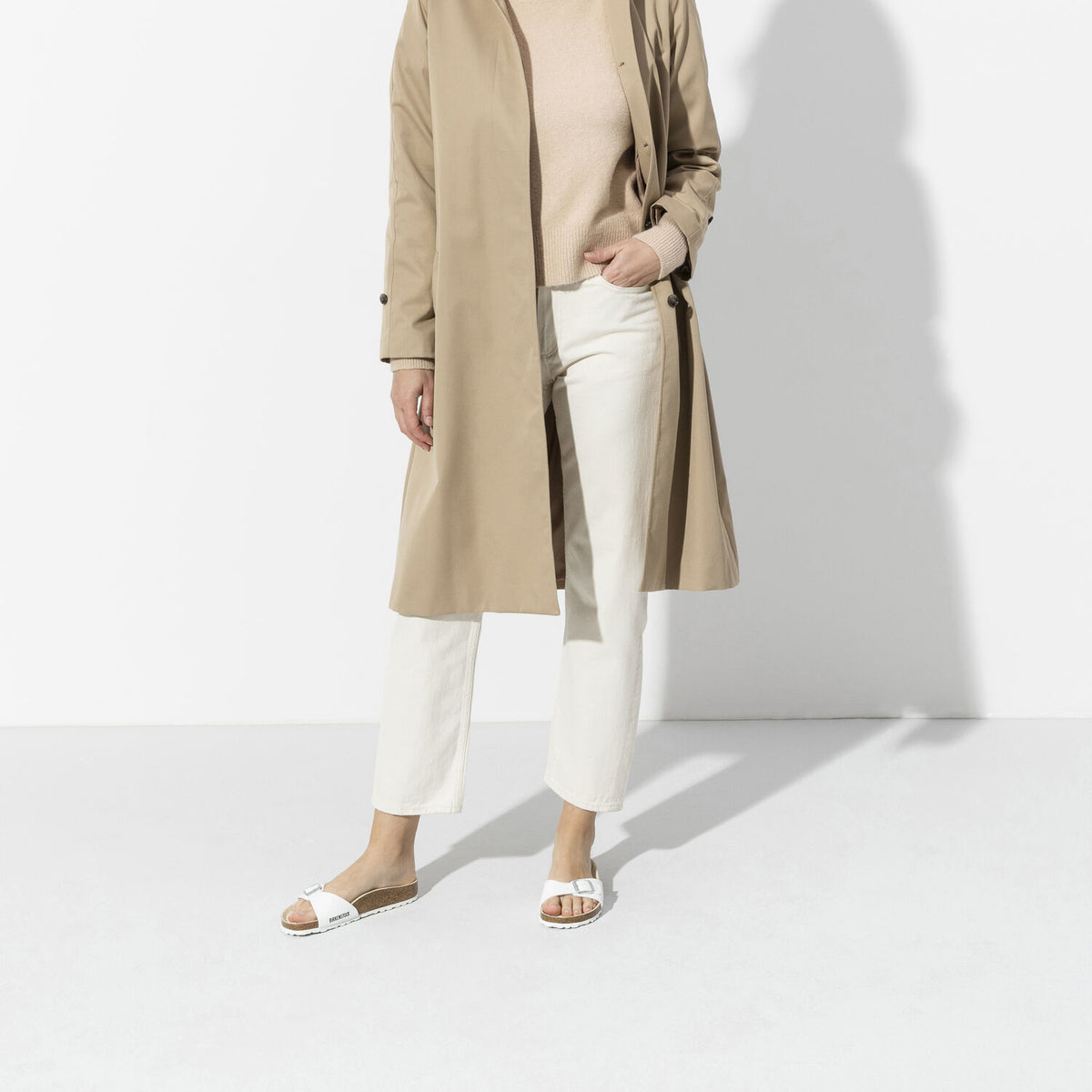 בירקנשטוק - כפכפי נשים Madrid לבן (4374649602122)