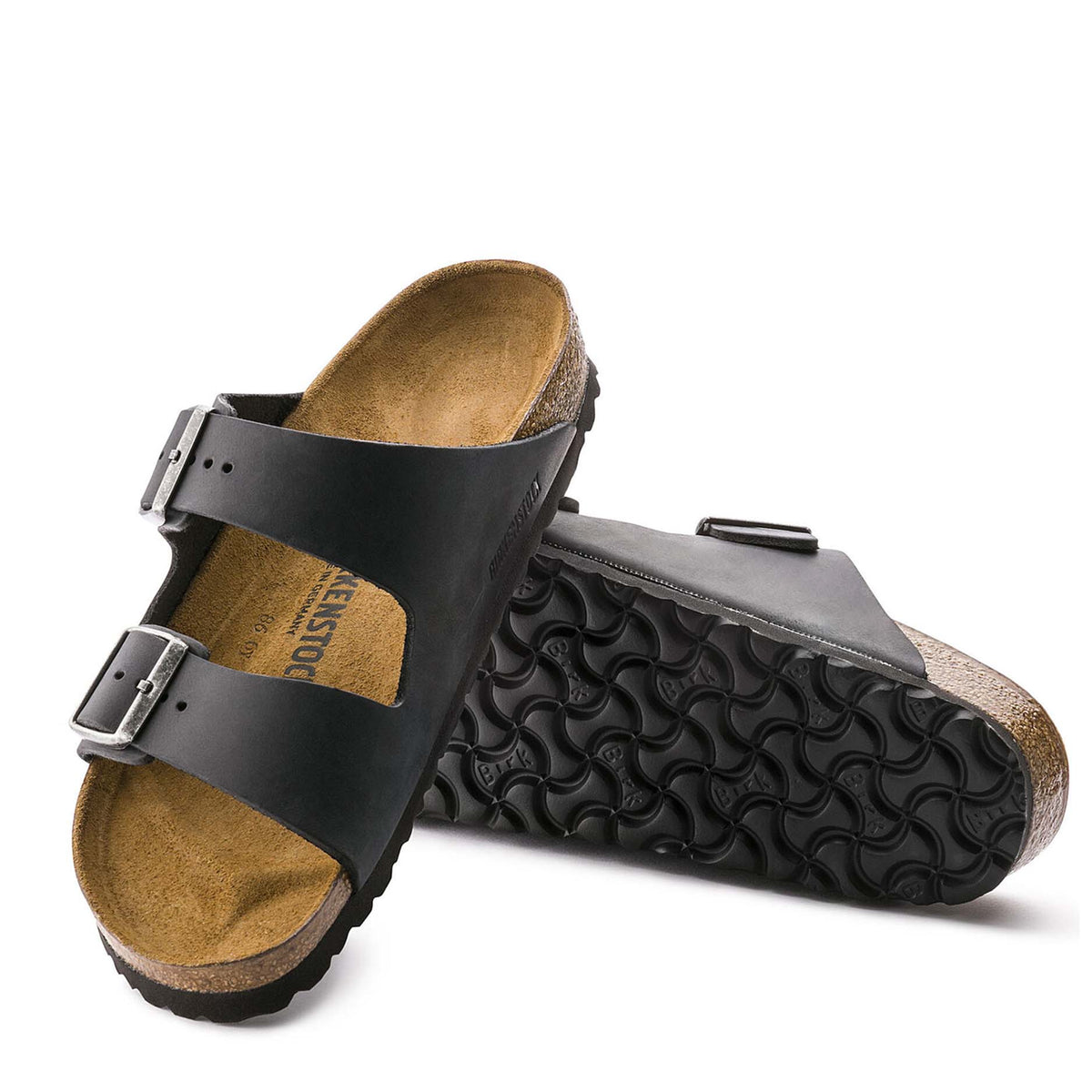 Birkenstock Arizona Oiled Leather Black בירקנשטוק כפכפי נשים אריזונה שחור