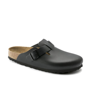 בירקנשטוק כפכפי יוניסקס בוסטון Birkenstock Boston  שחור עור צר