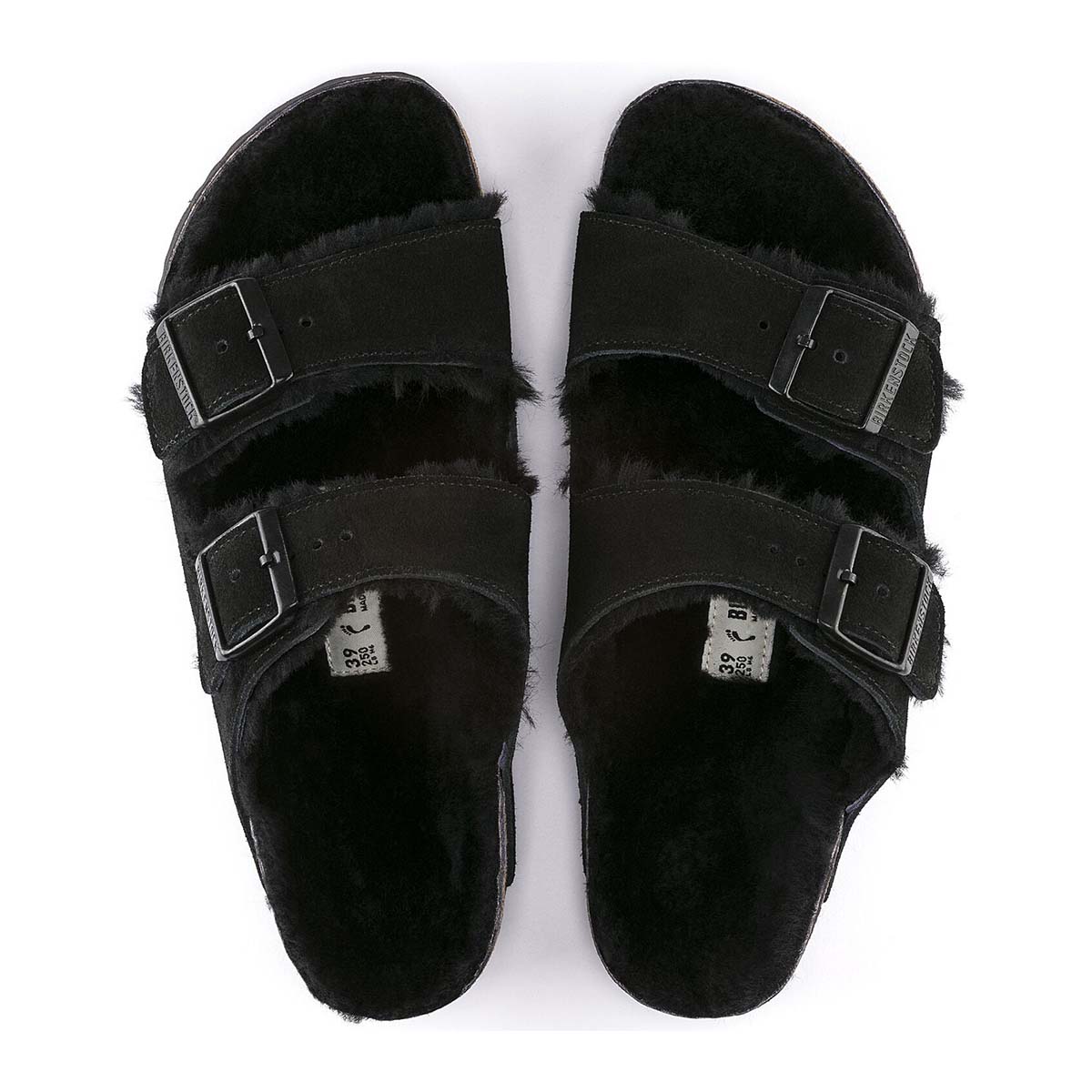Birkenstock Arizona Fur Black בירקנשטוק כפכפי אריזונה נשים
