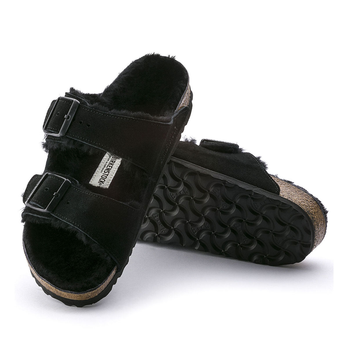 Birkenstock Arizona Fur Black בירקנשטוק כפכפי אריזונה נשים