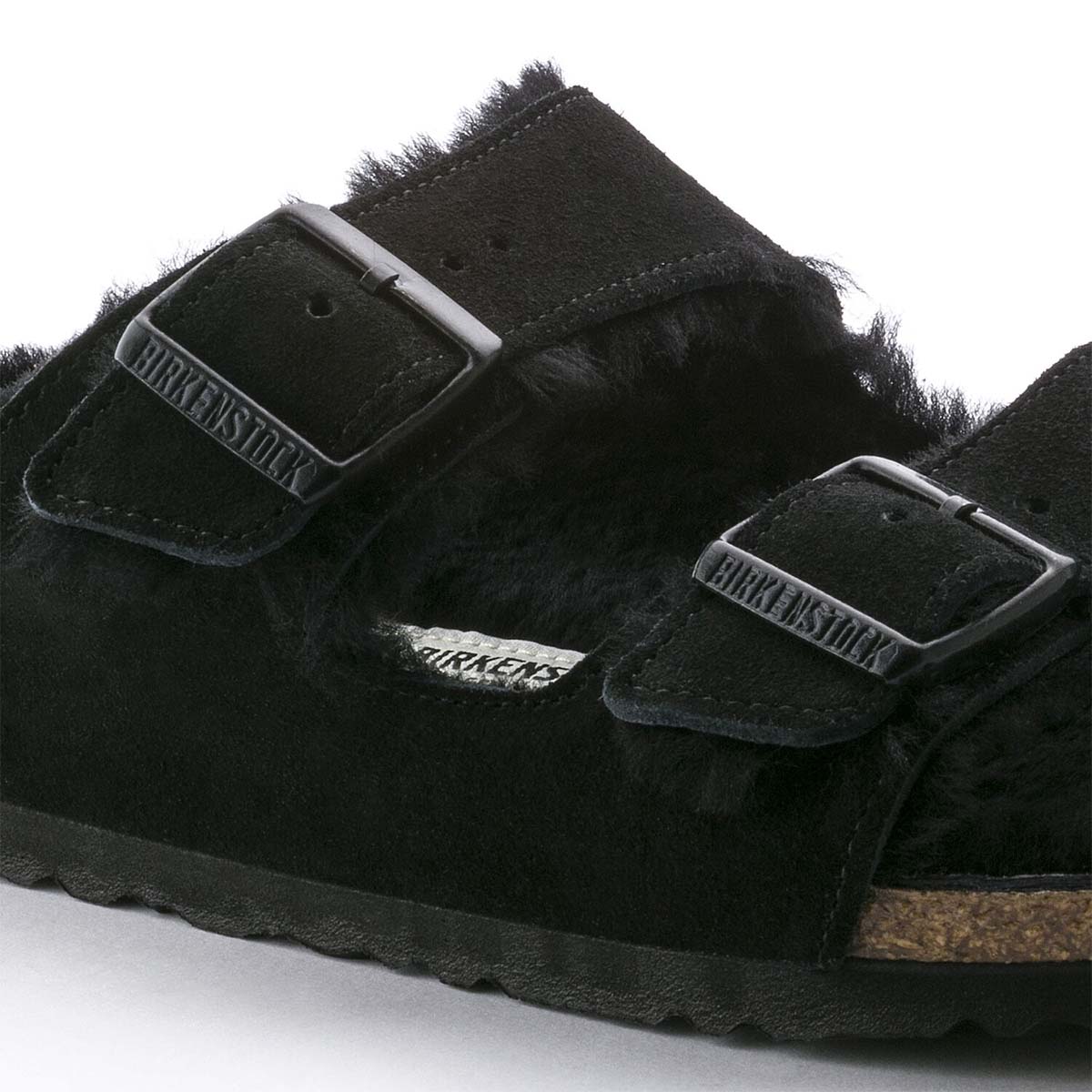 Birkenstock Arizona Fur Black בירקנשטוק כפכפי אריזונה נשים