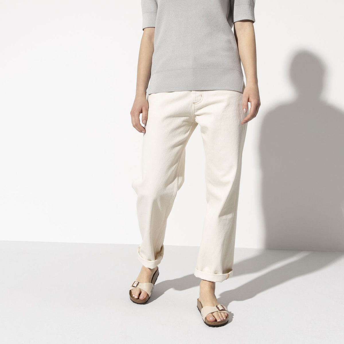 בירקנשטוק - כפכפי נשים Madrid  Graceful Pearl White אנטיק לייס (4552967323722)