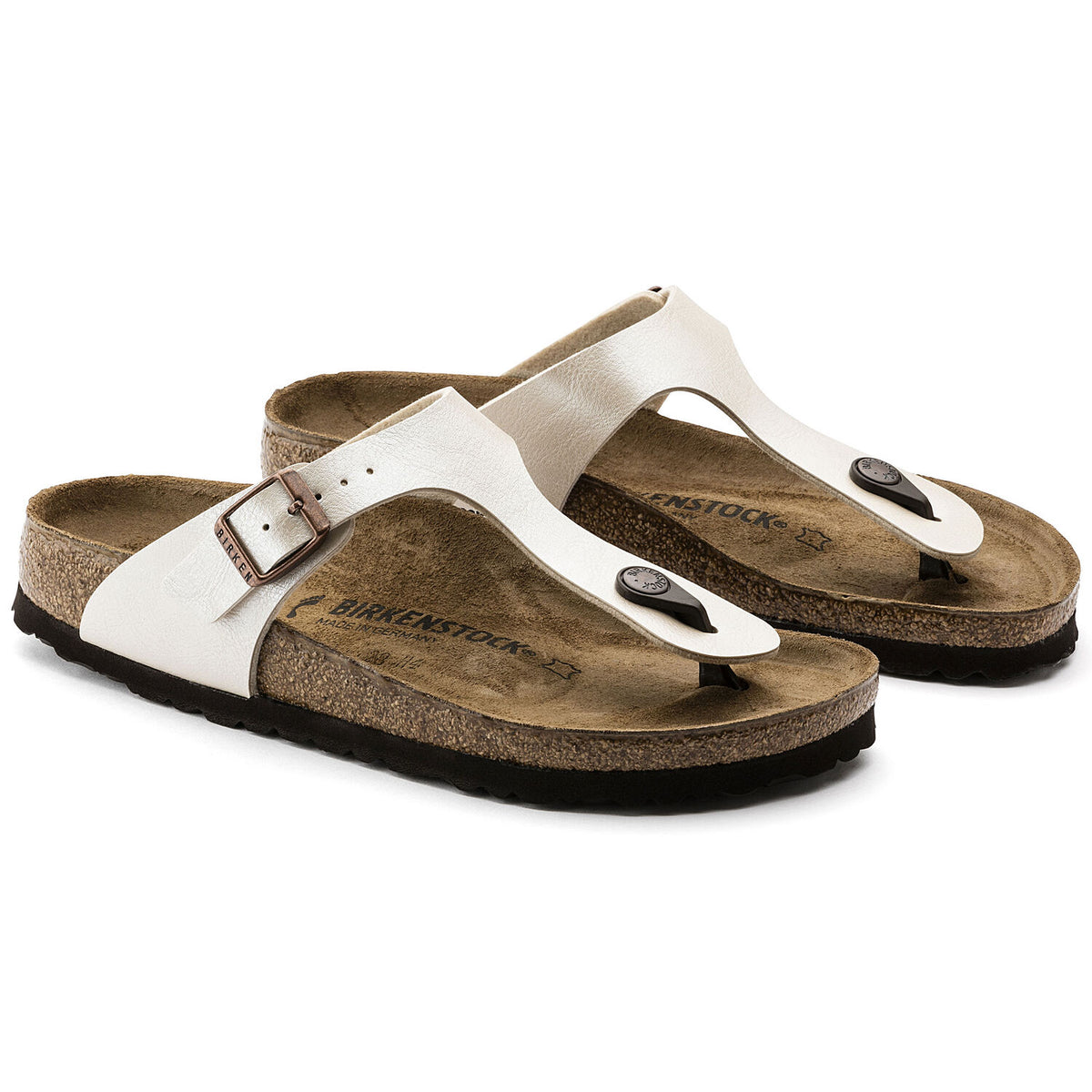 בירקנשטוק כפכפי נשים גיזה לבן פנינה Birkenstock Gizeh Pearl White (4532294189130)