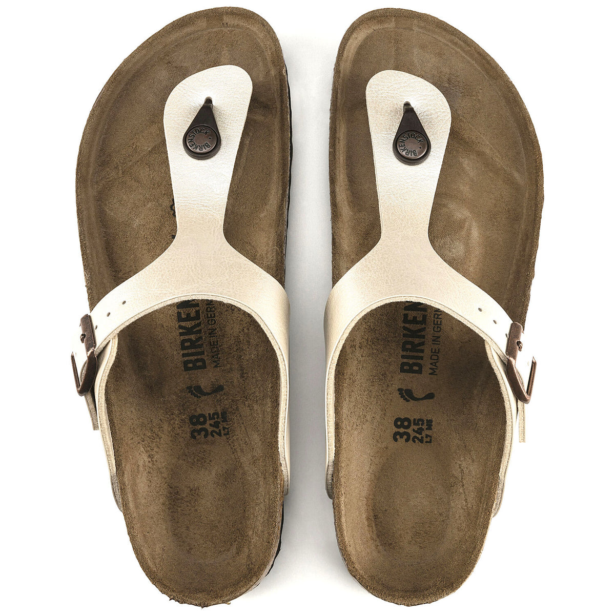 בירקנשטוק כפכפי נשים גיזה לבן פנינה Birkenstock Gizeh Pearl White (4532294189130)