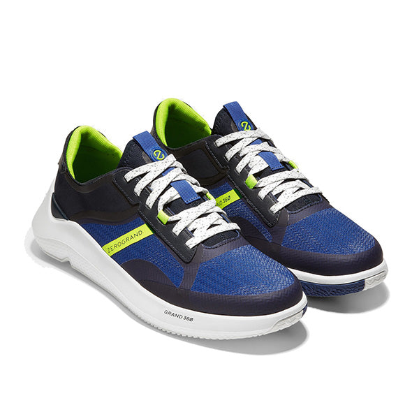 Cole Haan Zerogrand Winner Tennis Sneaker Navy Yellow White  נעלי גברים קול האן