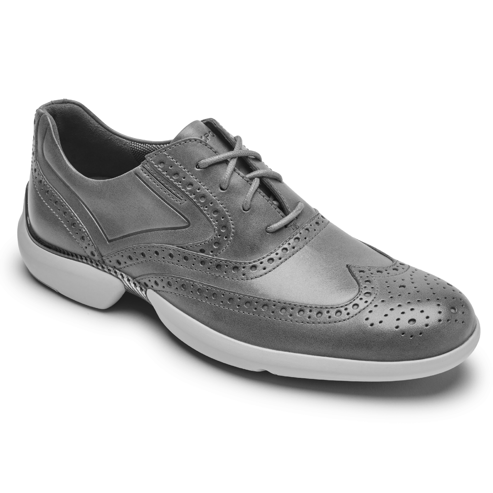 רוקפורט נעלי גברים טוטל מושין ספורט אפור Rockport TM Advance Wingtip Steel Grey