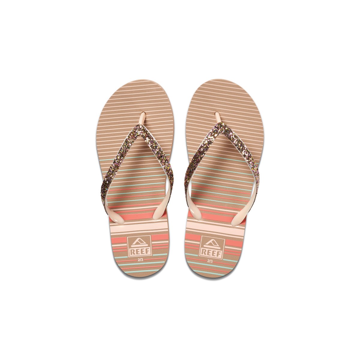 Reef Kids Stargazer Prints Peach Stripes ריף כפכפי ילדים