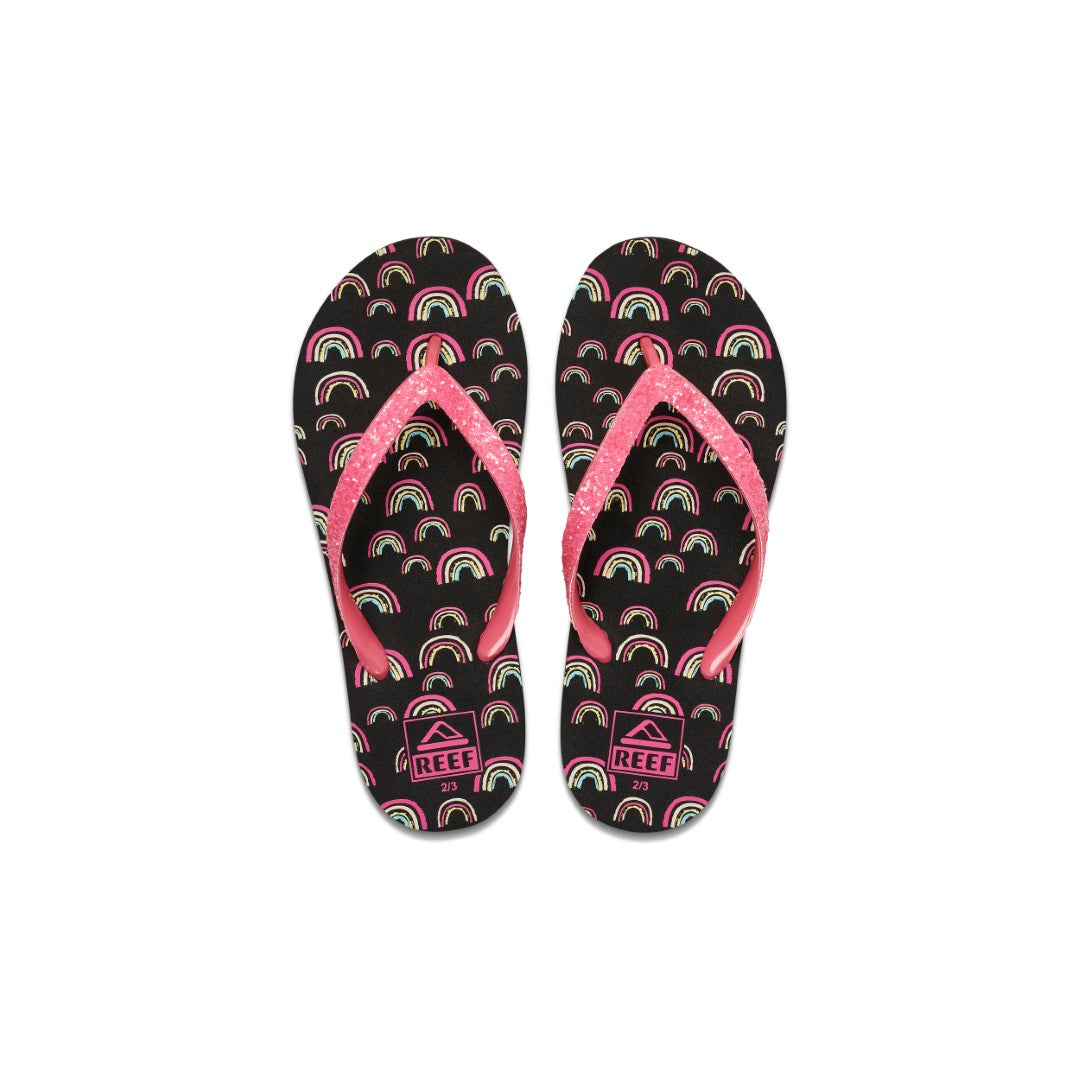 Reef Kids Stargazer Prints Pink Rainbows כפכפי ריף ילדים