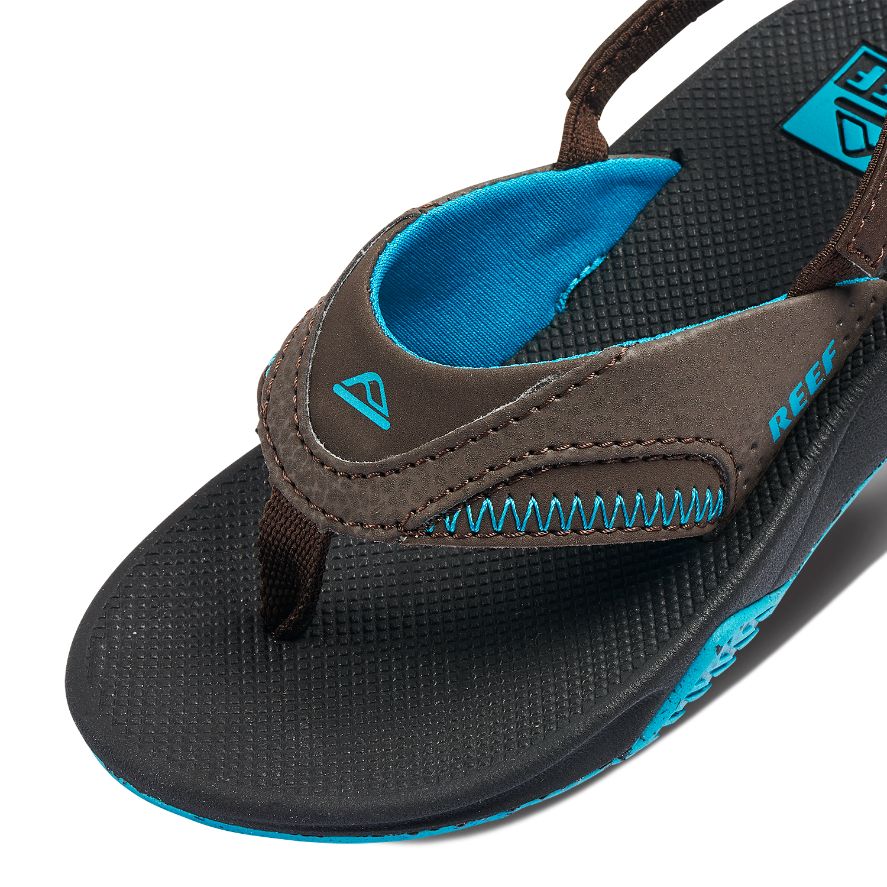 Reef Little Fanning Black Brown Blue כפכפי תינוקות ריף