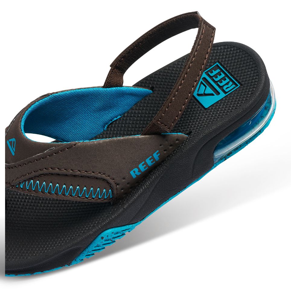 Reef Little Fanning Black Brown Blue כפכפי תינוקות ריף