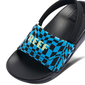 Reef Little One Slide Swell Checkers כפכפי תינוקות ריף כחול