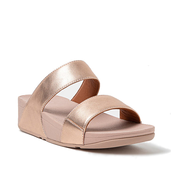 Fit-Flop Lulu Leather Slides Rose Gold פיט פלופ כפכפי נשים