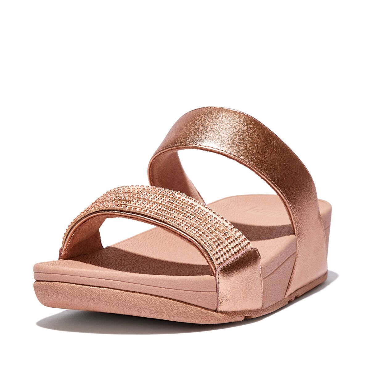 Fit Flop Lulu Slides Rose Gold כפכפי פיט פלופ לנשים