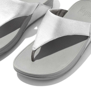 Fit Flop Lulu Leather Toepost Silver כפכפי פיט פלופ לנשים אפור